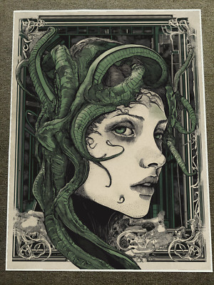 Medusa-Inspired Portrait with Snakes Poster 18x24in
