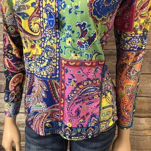 RLX Ralph Lauren Top S Small Printed Paisley 1/2 Zip Long Sleeve Golf Fitness - Picture 4 of 8