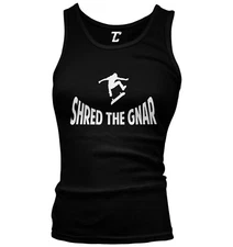 Shred The Gnar - Half Pip Skateboarding Skater Juniors Tank Top
