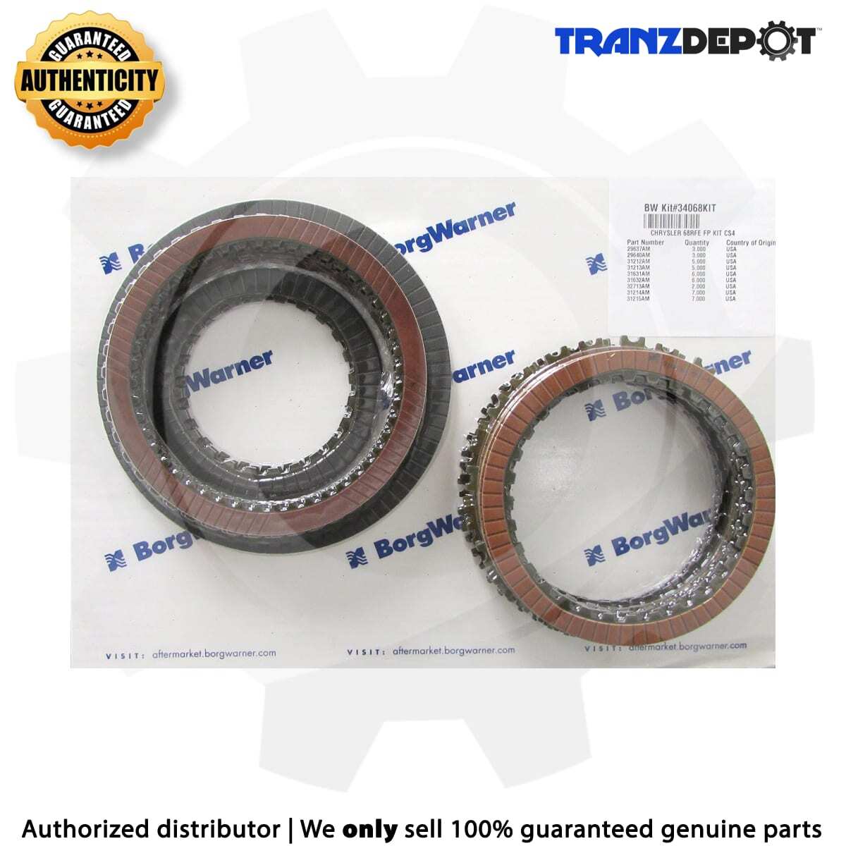 【R&B】Forte Borg Warner Friction Clutch Pack Chrysler 45/545/65/66/68RFE