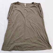 Lex/Brown Women's Monica Rolled Short Sleeve Tank Top JS3 Stone Medium