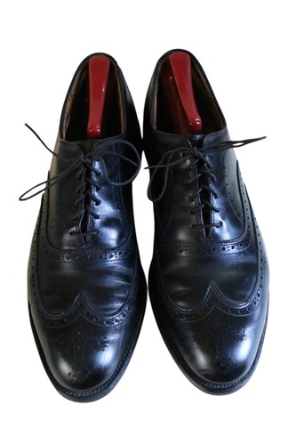 Scarpa elegante Allen Edmonds Chester 1903 in pelle nera con punta alare e brogue 11,5D - Foto 10 di 10