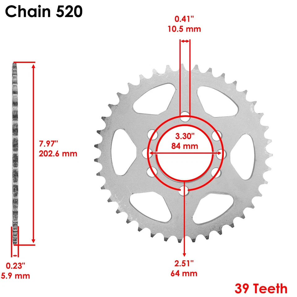 Kit de cadena de transmisión y piñones para Suzuki LT250S Quadsport 250 1989 1990 Foto 4 de 4