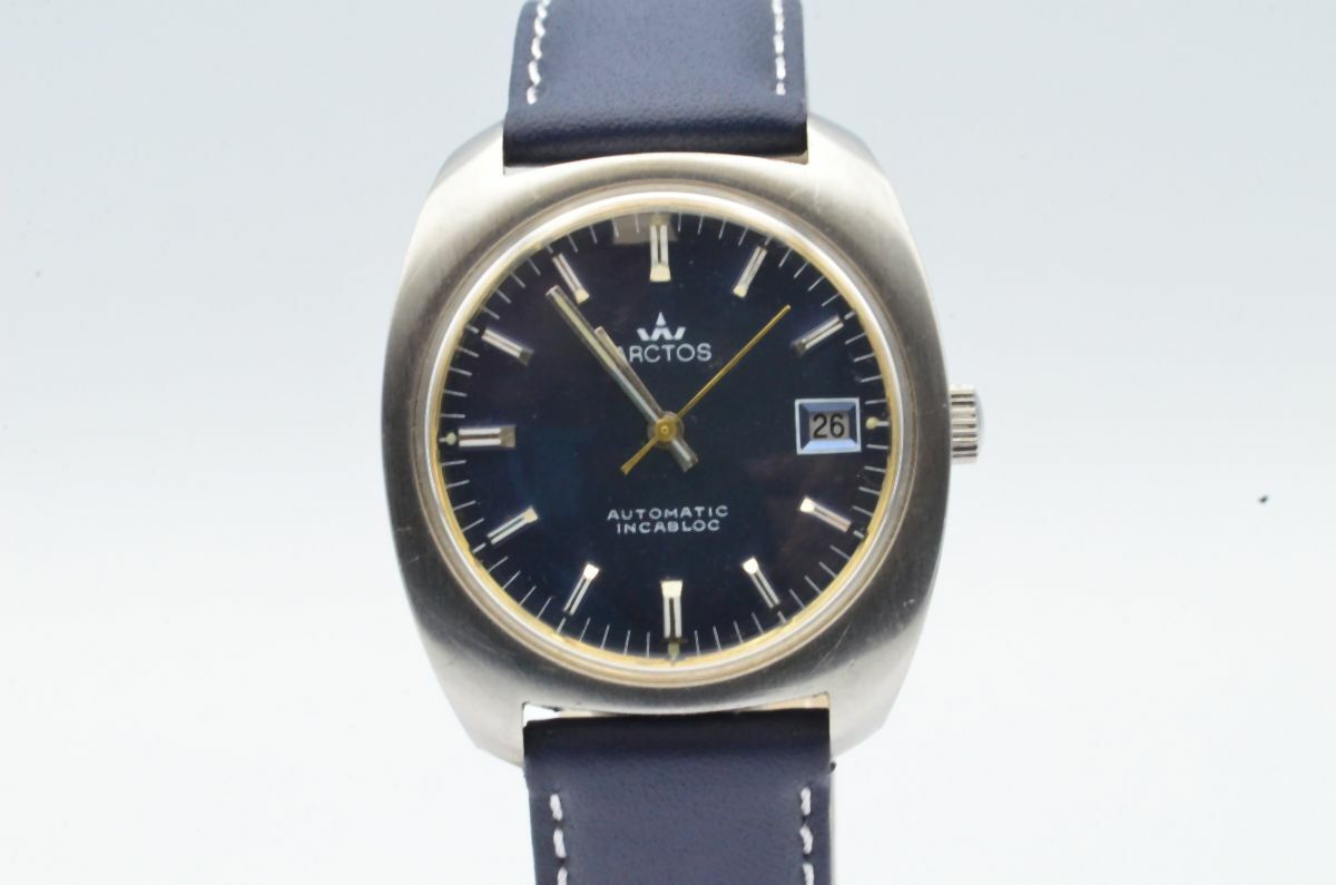 ARCTOS Automatic Vintage Men's Watch 1 13/32in Steel RAR Nice Condition 2