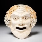 Dionysus Greek God White Plaster Neoclassical Wall Hanging Head Face Mask 10"h