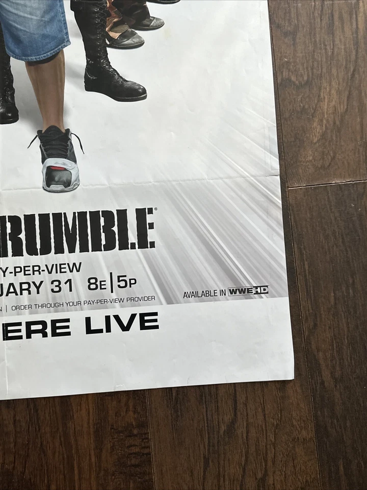 WWE 2010 Royal Rumble ПРИБЛ 26 «x 39» промо сложенный плакат см панк, CENA, CODY - Изображение 3 из 4