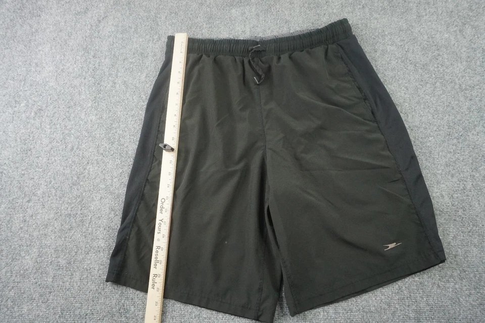 Shorts Crane Masculino Preto Grande Atlético Frente Plana Elástico Cordão Cintura - Imagem 2 de 4