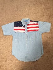 Vintage American Flag Oversize Shirt, Size M