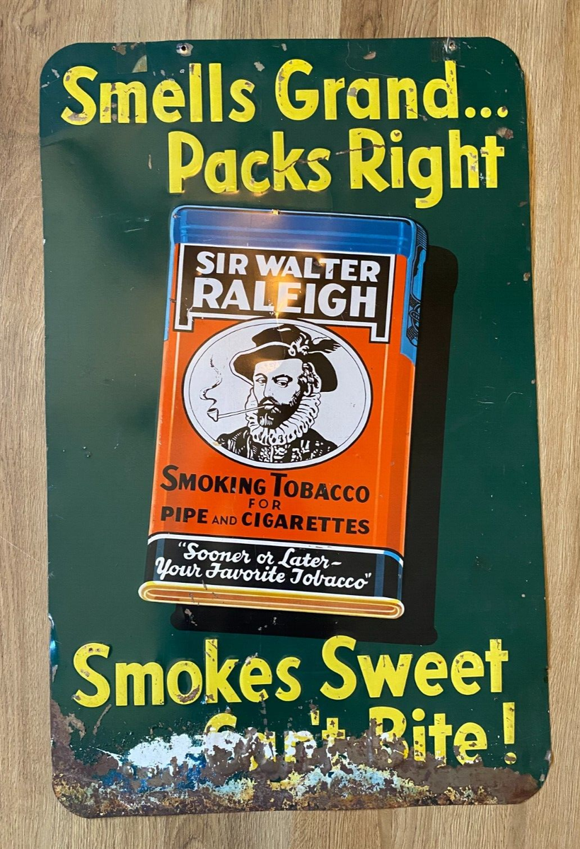 sir walter raleigh tobacco for sale C1920-30s Smoking Brown & Williamson Louisville, KY., EMPTY Tobacco Pocket Tin, Country Primitive Decor Sir Walter Raleigh Tobacco |