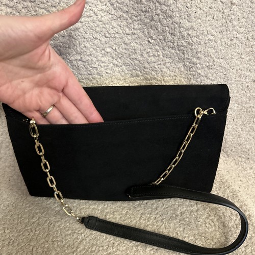 L.K.Bennett Lola Stunning Black Velvet Occasion Clutch Bag Detatchable Strap New - Picture 11 of 14
