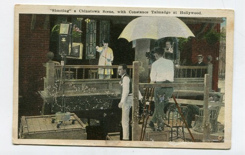 Cartolina d'epoca HOLLYWOOD CA ripresa scena Chinatown film Constance Talmadge - Foto 1 di 2