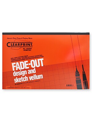 Clearprint Fade-Out Design and Sketch Vellum - Isometric - 11 in. x 17 in.