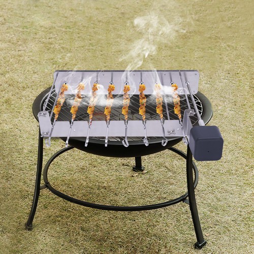 Stainless Steel Electric Barbecue Skewer Set with 10 Skewers Automatic Rotating - Picture 10 of 18