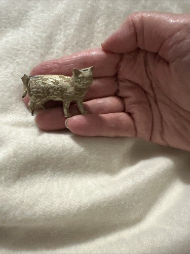 Antique German Composition CAT Rare Kitty Cat 1:12 Dollhouse Miniature Metal - Picture 3 of 14