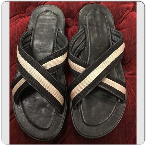 black canvas line Thong sandals Size 