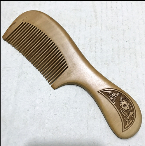 2 x Natural peach wood comb anti static close teeth hair massage healthy comb - Picture 11 of 12