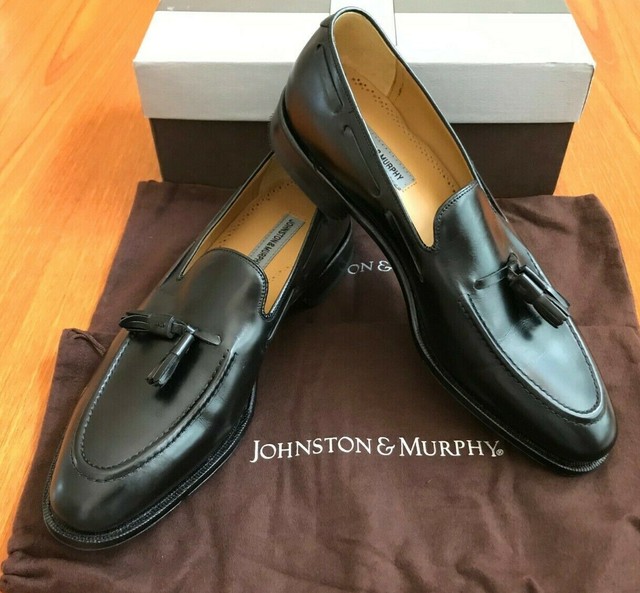 NEW!! Johnston & Murphy Mens 13 B Deerfield Shoes Tassel Black 13B