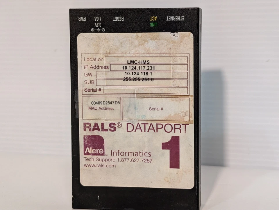 Servidor de dispositivos POCT Abbott RALS Dataport1, Ethernet, adaptador de corriente, periféricos Foto 3 de 4