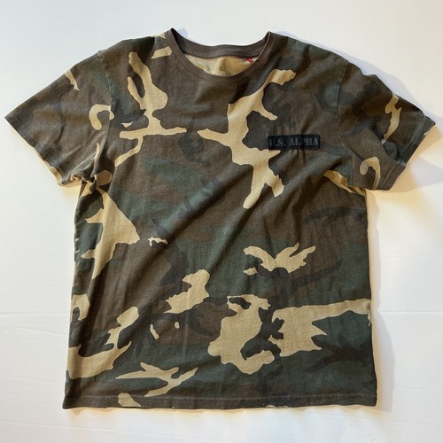 Alpha Industries Green Camo Short Sleeve T Shirt Men’s Size - Picture 1 of 6