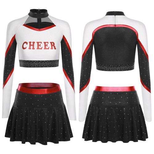 Damen Minirock Elegant Cheerleading Uniform Aushöhlen Crop Top Kantig A-Linie - Bild 20 von 83