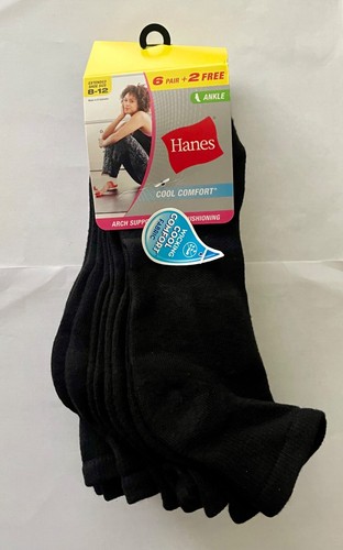 Hanes Women's 8 Pair Ankle Socks Size 8-12 (shoe size) - Picture 2 of 3