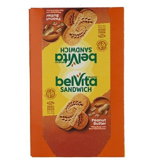 Belvita Sandwich Breakfast Biscuits Peanut Butter 8 Count 1.76 oz