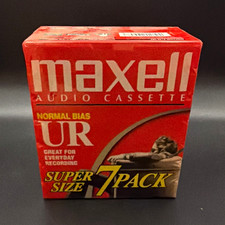 Maxell UR 90 Audio Cassette Tape Normal Bias IEC Type I Recordable 7 Pack