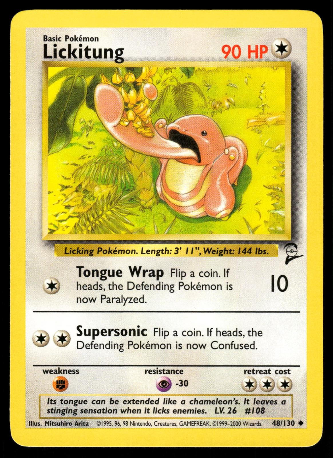 Lickitung 48/130 Uncommon Base Set 2 Pokemon LP