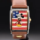 Vtg DISNEY MICKEY MOUSE American Flag Watch 1990's Sii by Seiko NEW BATTERY