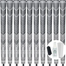 Golf Pride MCC Plus4 Gray Midsize Grip - Set of 10 w/ Grip Kit  - #1 Hybrid Grip