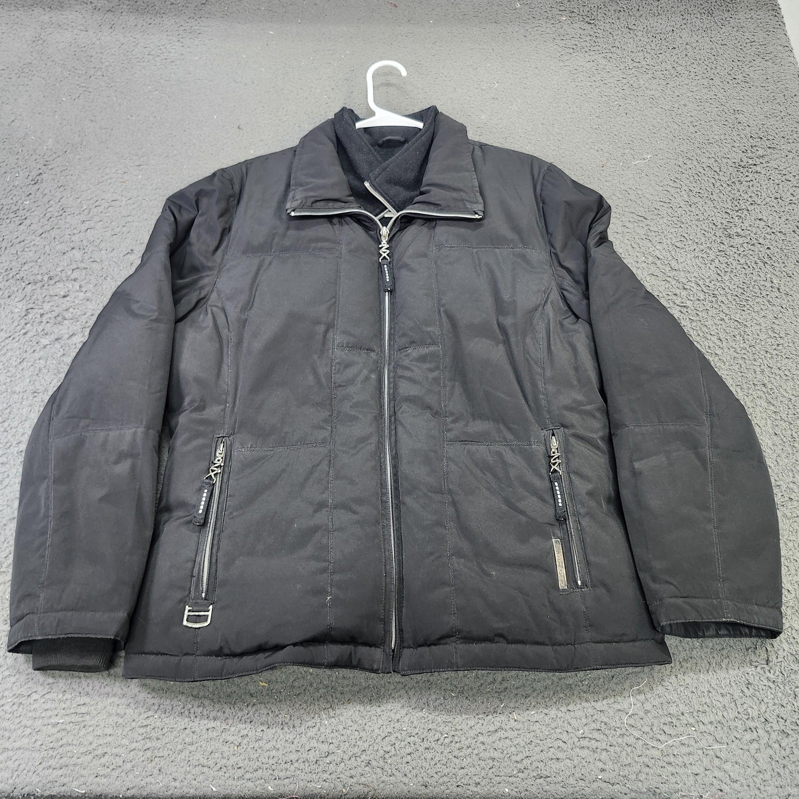 Mens Large Black Fleece Lined Water Repellent Ski Snow Winte