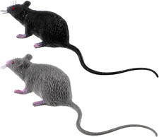 Plastic Fake Rats: 2 Pcs Realistic Mouse Toys Lifelike Rubber Rats Fake Mouse Ru