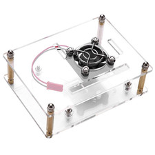 Acrylic Shell for Pi, Acrylic PMMA Enclosure Box Protective Case Cooling Fan for