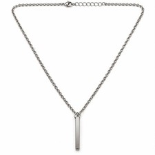 I Love You 3000 Bar Necklace, One Size, Silver
