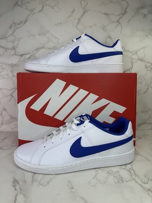 Size 10 Nike Court Royale Low Top White Blue Mens Shoes Style 749747-141 New