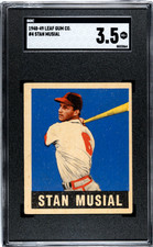 1948-49 Leaf Gum Co. #4 Stan Musial RC Rookie SGC 3.5 VG+ STUNNING Color