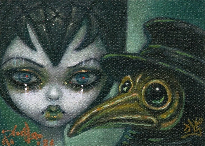 Death & the Maiden ACEO David Van Gough Jasmine Becket-Griffith Plague mask art