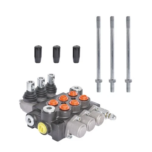 3 Spool Hydraulic Control Valve Double Acting 13 GPM 3600 PSI SAE Ports