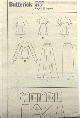 Butterick Pattern #B4131 - Misses Lined Top & Skirt (Size 18, 20 & 22) Uncut - Picture 7 of 10