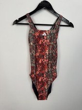 Image of New Adidas Performance Coral 3-Stripes Graphic Swimsuit, UK Size 32"