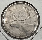 *SILVER*  1947 - Canada 25 Cents/Quarter - 0.800 Silver Coin