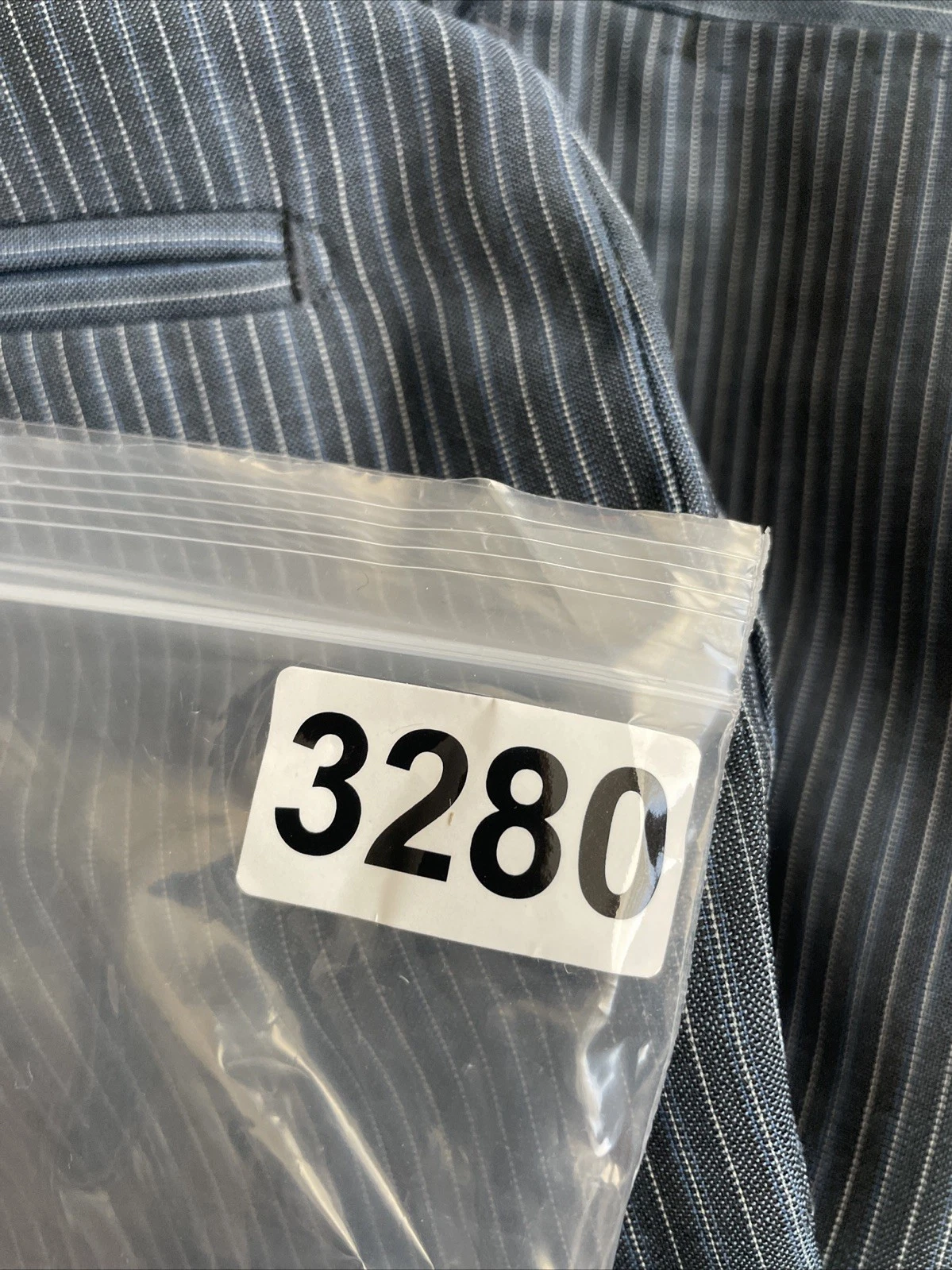 Pantalone Versace Collection grigio blu a righe lana piatto davanti taglia uomo 34x32 us intime ottimeioni