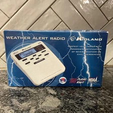 Midland WR-100 Weather Alert Radio NOAA Storm Warning Battery Backup SAME