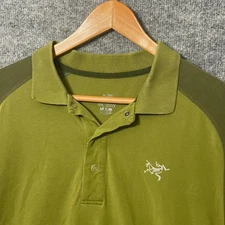 ARC'TERYX Mens Polo Shirt Green Short Sleeve Collared Logo Size M Hiking Outdoor