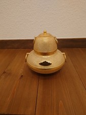 Antique Golden Tea Kettle Incense Burner, Vintage, Shōwa Retro