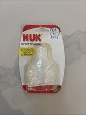 Nuk Wide-Neck Silicone Bottle Nipple, 0 months, Slow Flow, 2 Ct 1 Pack