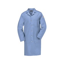 BULWARK KEL2LB RG M Flame-Resistant Lab Coat,Light Blue,M 3FXY4