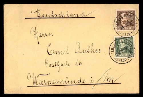 Mayfairstamps Sweden 1930 to Warnemunde im Germany Cover aaw_62971