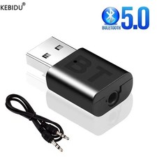 USB Bluetooth 5.0 Audio Receiver to 3.5mm AUX Adapter for PC Car Speaker TV