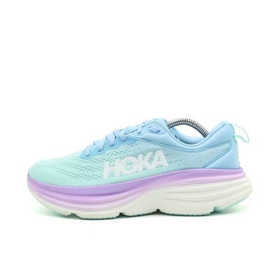 Hoka One Damen Bondi 8 Sneaker Hellblau/Lila Mesh Low-Top Laufschuh EU 38 2/3
